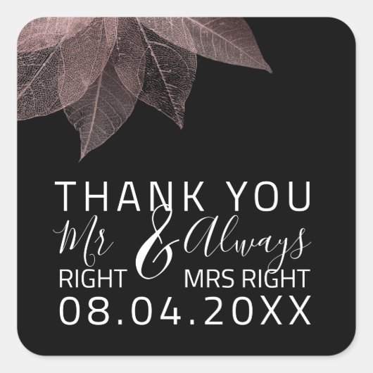 Grappige bruiloft Mr. Rechts $ Altijd Ms Recht Ani Vierkante Sticker (Voorkant)