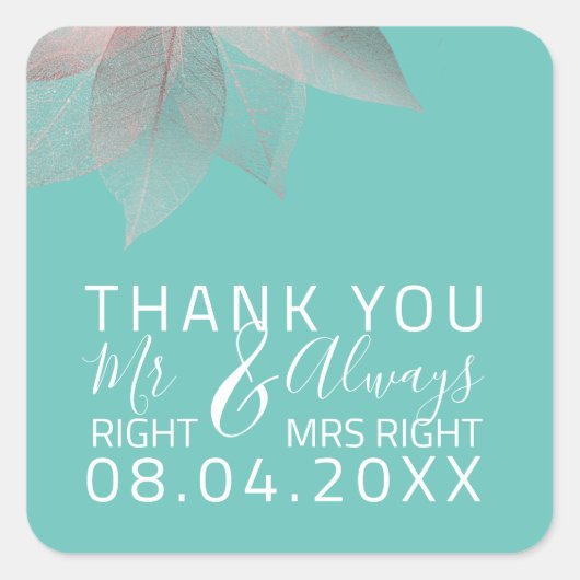 Grappige bruiloft Mr. Rechts $ Altijd Ms Rechts Vierkante Sticker (Voorkant)
