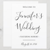 Grappige bruiloft ontvangst welkom teken, bruid, b (Voorkant / Achterkant)