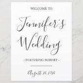 Grappige bruiloft ontvangst welkom teken, bruid, b (Voorkant)