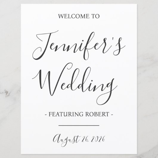 Grappige bruiloft ontvangst welkom teken, bruid, b (Voorkant)