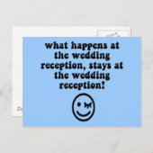 Grappige bruiloft receptie briefkaart (Voorkant / Achterkant)