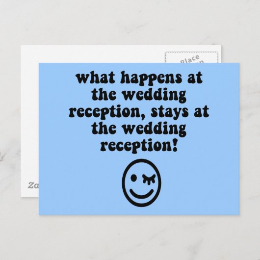 Grappige bruiloft receptie briefkaart (Voorkant / Achterkant)