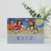 Grappige bruiloft RSVP Barok  Figuratief (Staand voorkant)