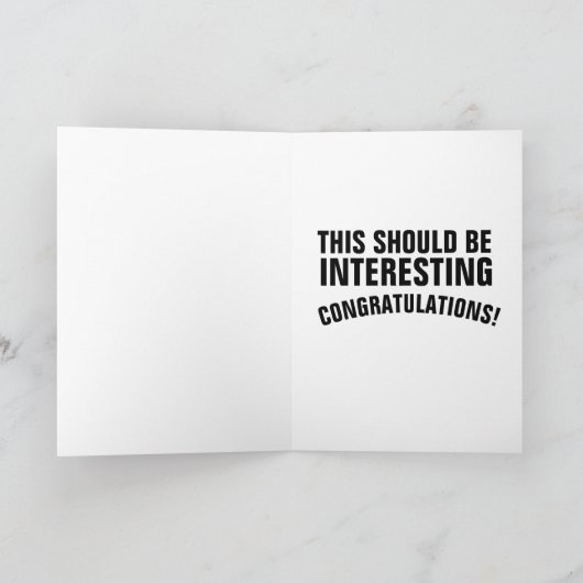 GRAPPIGE BRUILOFT WENSKAARTEN, DIE DRAAG BROEK KAART (Binnen)