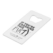 Grappige bruiloftsfeest citaat bruilofts gunst dra creditkaart flessenopener (Achterkant Gekanteld)