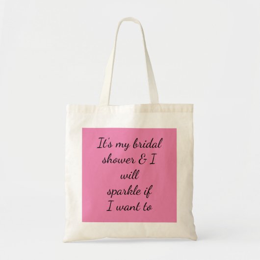 Grappige Bruiloftsshower Glitter Tas (Voorkant)
