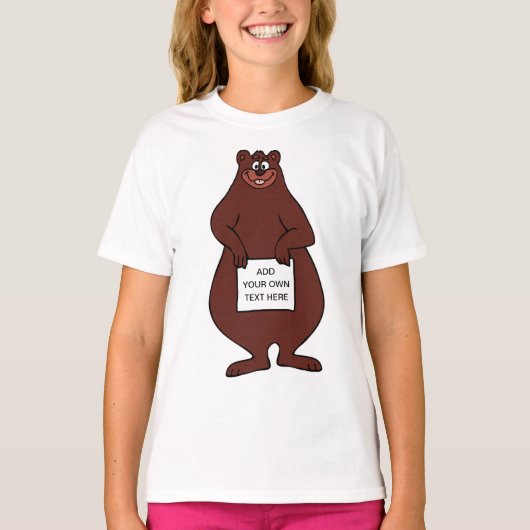 Grappige bruine beer t-shirt (Voorkant)