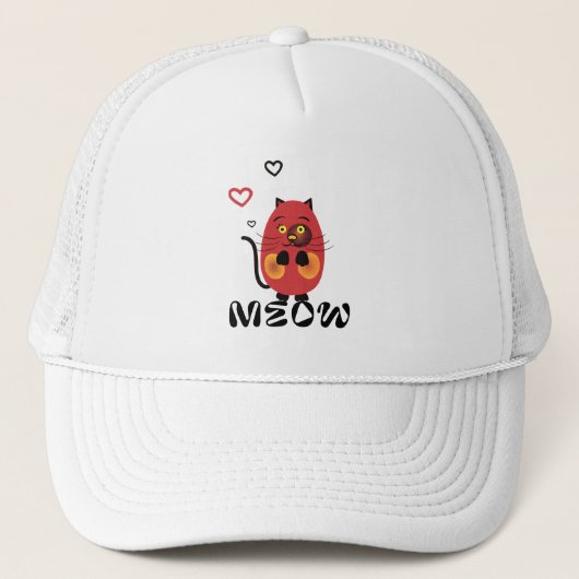 Grappige bruine kat trucker pet (Voorkant)