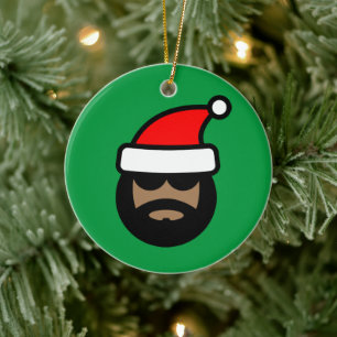 Grappige bruine kerstman kerstboom ornament