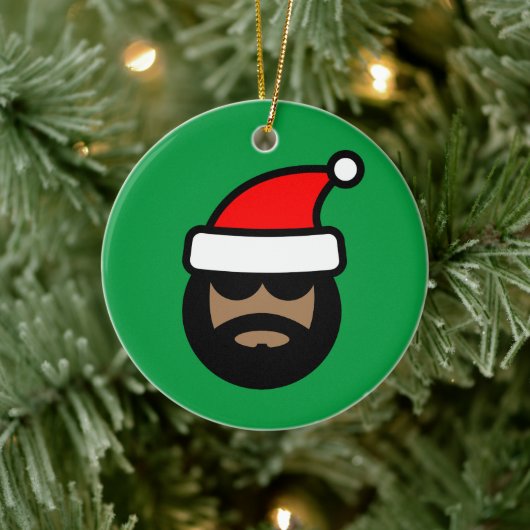 Grappige bruine kerstman kerstboom ornament (Boom)