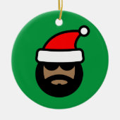 Grappige bruine kerstman kerstboom ornament (Voorkant)