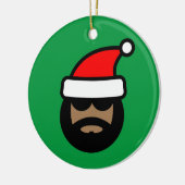 Grappige bruine kerstman kerstboom ornament (Links)