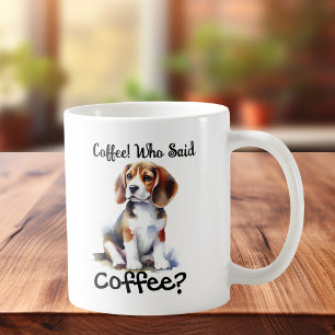 Grappige BRUINE 'Koffie' Beagle Personaliseer Koffiemok