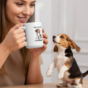 Grappige BRUINE 'Koffie' Beagle Personaliseer Koffiemok