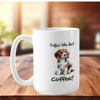 Grappige BRUINE 'Koffie' Beagle Personaliseer Koffiemok
