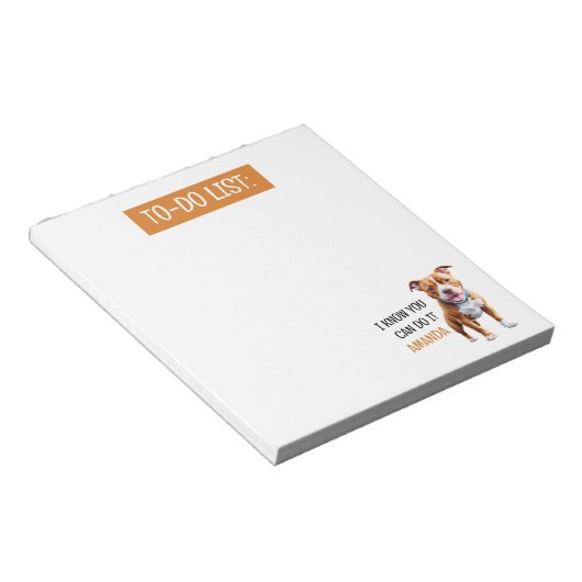 Grappige bruine pitbull om te doen lijst notitieblok (Schuin)