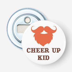 Grappige bruine snor button flesopener