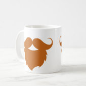 Grappige bruine snor koffiemok (Voorkant links)