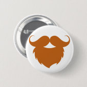 Grappige bruine snor ronde button 5,7 cm (Voorkant /achterkant)