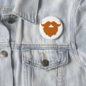 Grappige bruine snor ronde button 5,7 cm (In situ)