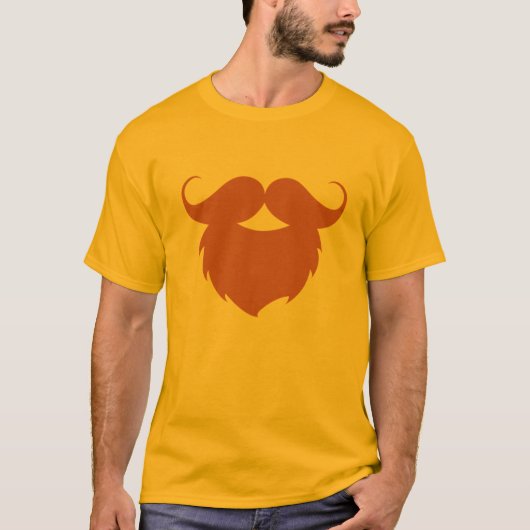 Grappige bruine snor t-shirt (Voorkant)