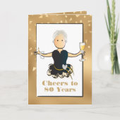 Grappige brutale glitter 80ste verjaardagskaart vo kaart (Voorkant)