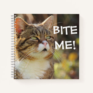 Grappige brutale kat met attitude Bijt Me Notitieboek