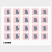 Grappige brutale kat vierkante sticker (Vel)