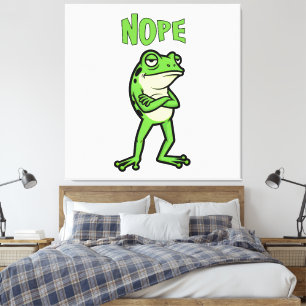 Grappige brutale kikker Nee, chagrijnige padden Ca Canvas Afdruk