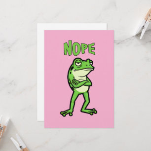 Grappige brutale kikker Nee, chagrijnige padden Ca Kaart