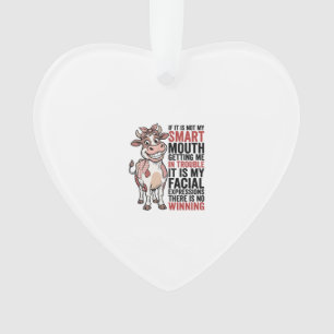 Grappige brutale koe slimme mond vintage grafisch_ ornament