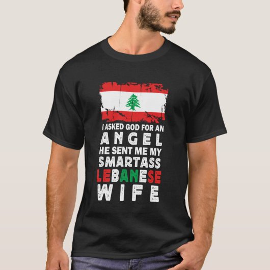 Grappige brutale Libanese vrouw Libanon vlag echtg T-shirt (Voorkant)