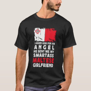 Grappige brutale Maltese vriendin Malta-vlag T-shirt