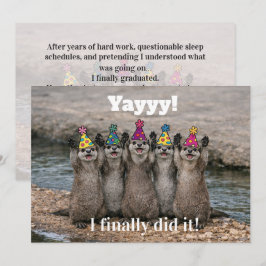 🎓 Grappige brutale otter viering kaart – Op maat
