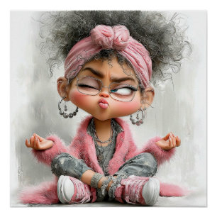 Grappige brutale yogakunst perfect poster