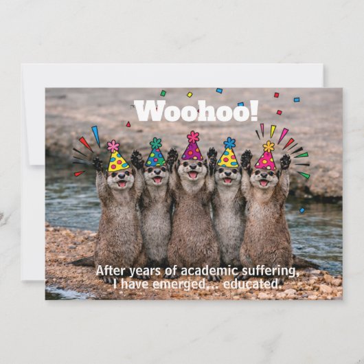🎓Grappige brutte otter + Dank je wel Kaart (Voorkant)