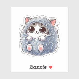 Grappige bubble cat sticker
