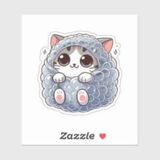 Grappige bubble cat sticker