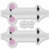 Grappige Bubblegum Vogels op een draad Sticker (Voorkant)