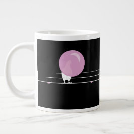 Grappige Bubblegum Vogels op een Draad Zwart Grote Koffiekop