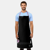 Grappige Bubblegum Vogels op een Draad Zwart Schort (Gedragen)