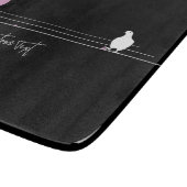 Grappige Bubblegum Vogels op een Draad Zwart Snijplank (Hoek)