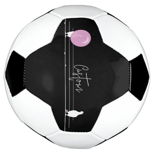 Grappige Bubblegum Vogels op een Draad Zwart Voetbal (Gedraaid)