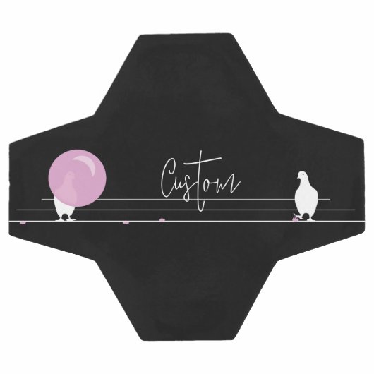 Grappige Bubblegum Vogels op een Draad Zwart Voetbal (Enkel)