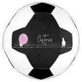 Grappige Bubblegum Vogels op een Draad Zwart Voetbal (Voorkant)