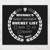Grappige Bucket List Sticker, Baby shower Bier Etiket (Enkel label)