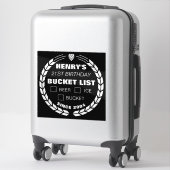 Grappige Bucket List Sticker, Bier, Verjaardagsfee Sticker (Koffer)