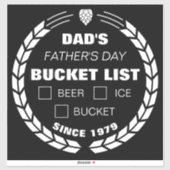 Grappige Bucket List Sticker, pa, Vaderdag Sticker (Vel)