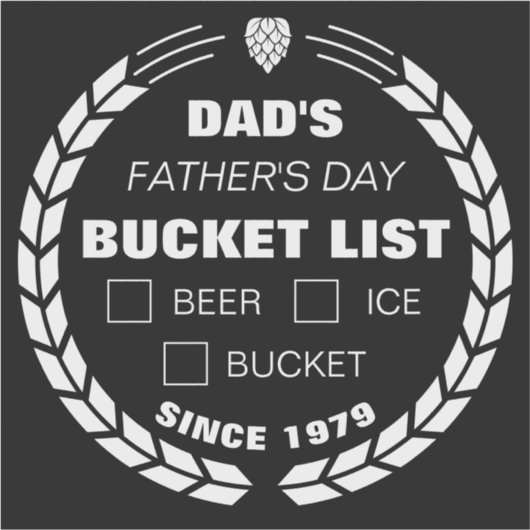 Grappige Bucket List Sticker, pa, Vaderdag Sticker (Voorkant)